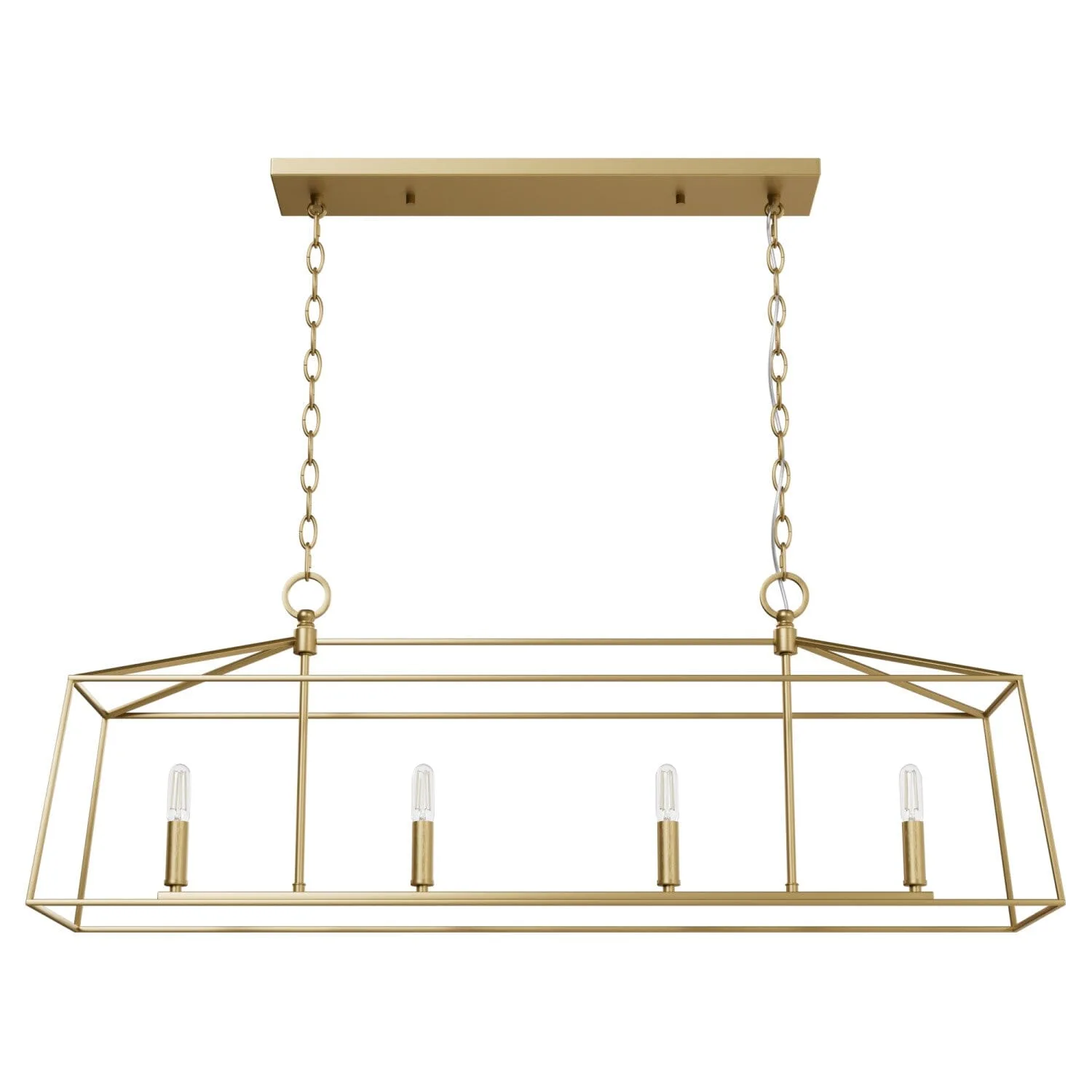 Fair Oaks Four Light Linear Chandelier in Luxe Gold