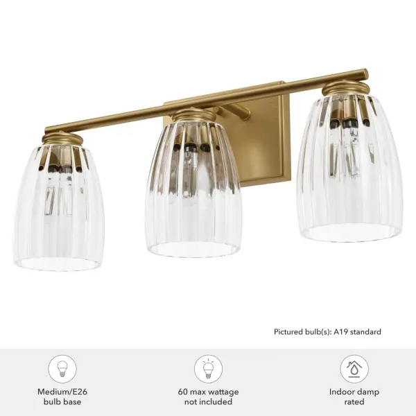Rossmoor 3-Light Bathroom Vanity in Luxe Gold - Image 5
