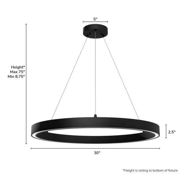 Canoga LED Chandelier in Matte Black - Image 6