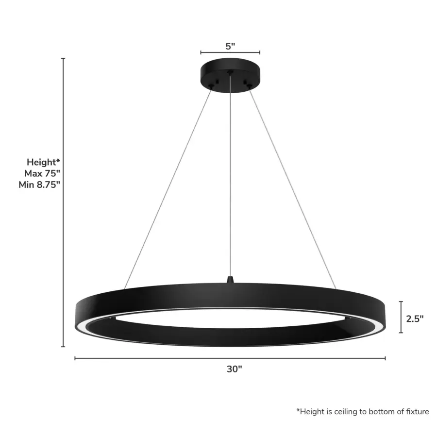 Canoga LED Chandelier in Matte Black - Image 6