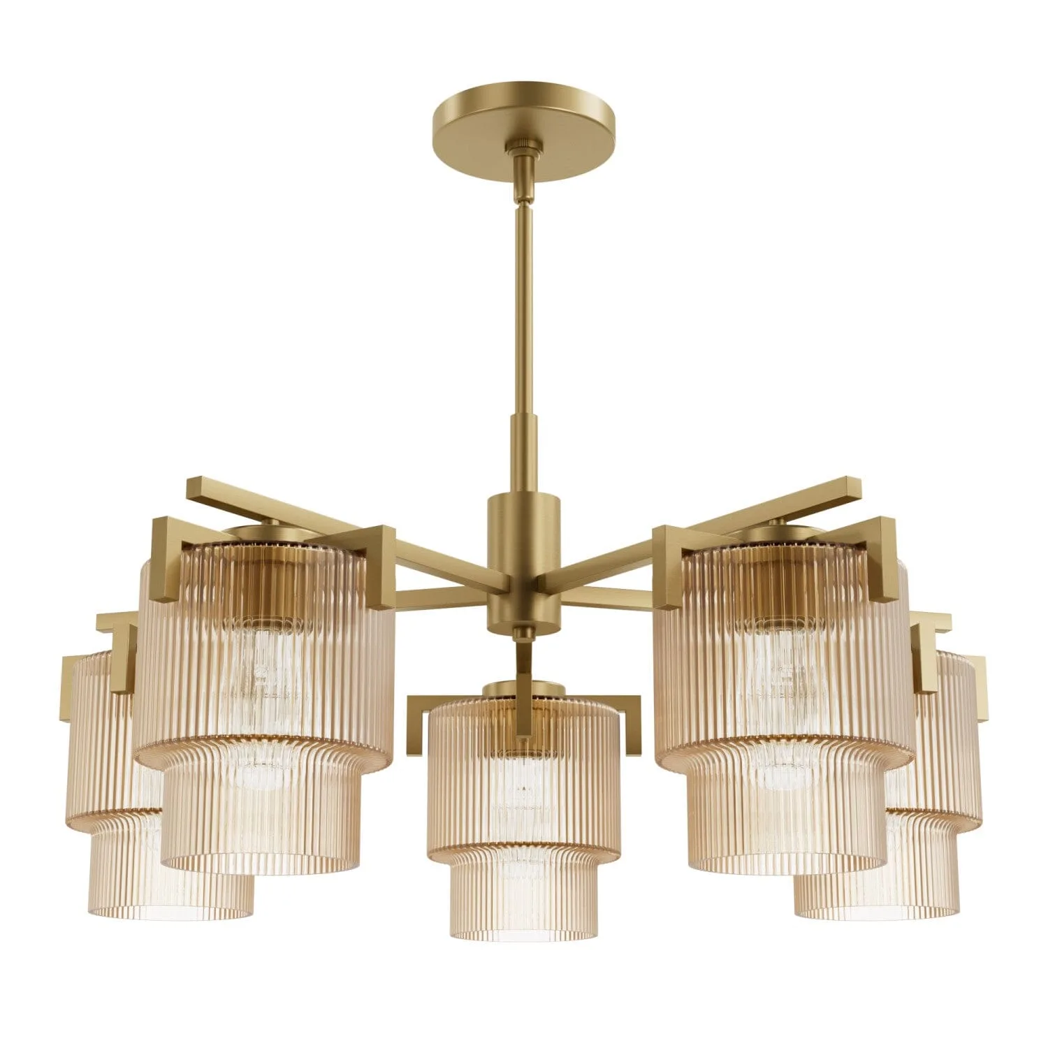 Ontario Five Light Chandelier in Matte Black