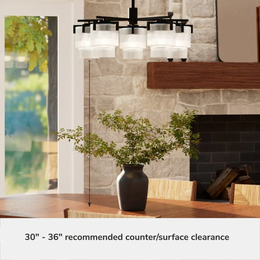 Ontario Five Light Chandelier in Matte Black - Image 15