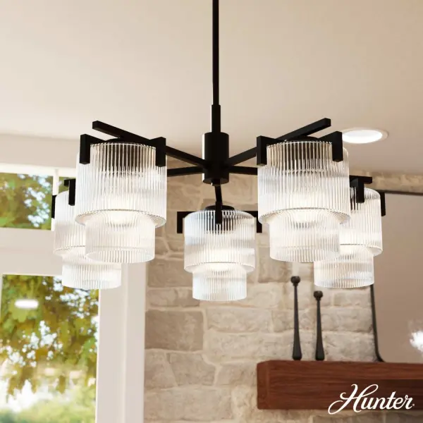 Ontario Five Light Chandelier in Matte Black - Image 4