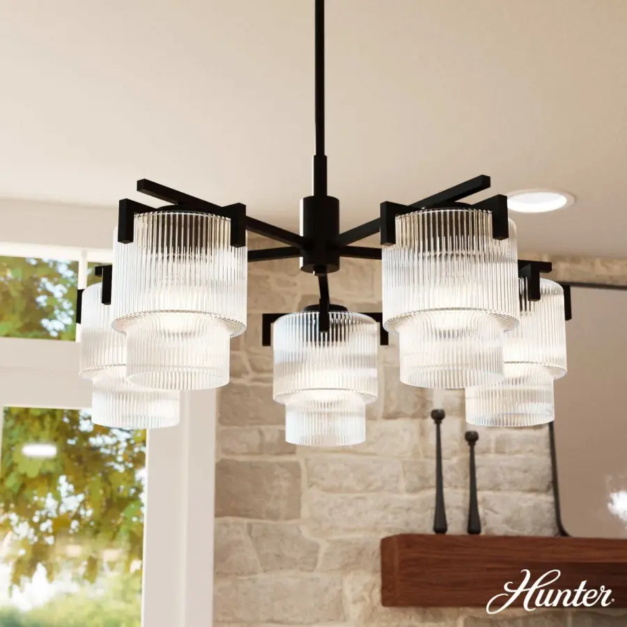 Ontario Five Light Chandelier in Matte Black - Image 4