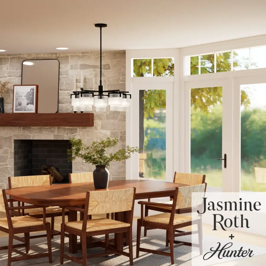 Ontario Five Light Chandelier in Matte Black - Image 6