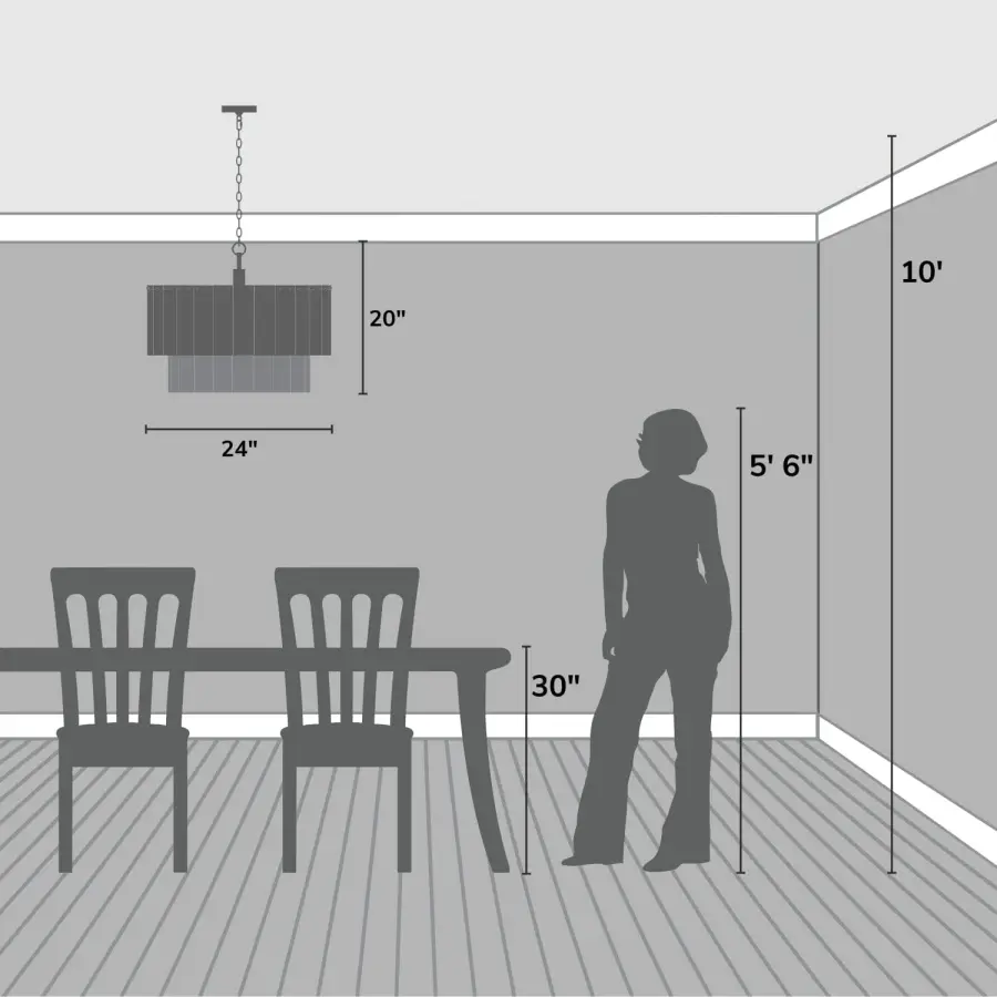 Ontario Six Light Chandelier in Matte Black - Image 12