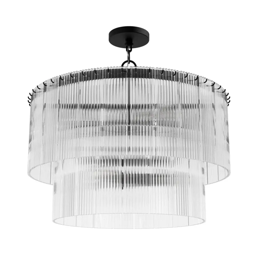 Ontario Six Light Chandelier in Matte Black - Image 17