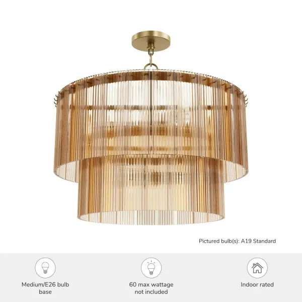 Ontario Six Light Chandelier in Matte Black - Image 7