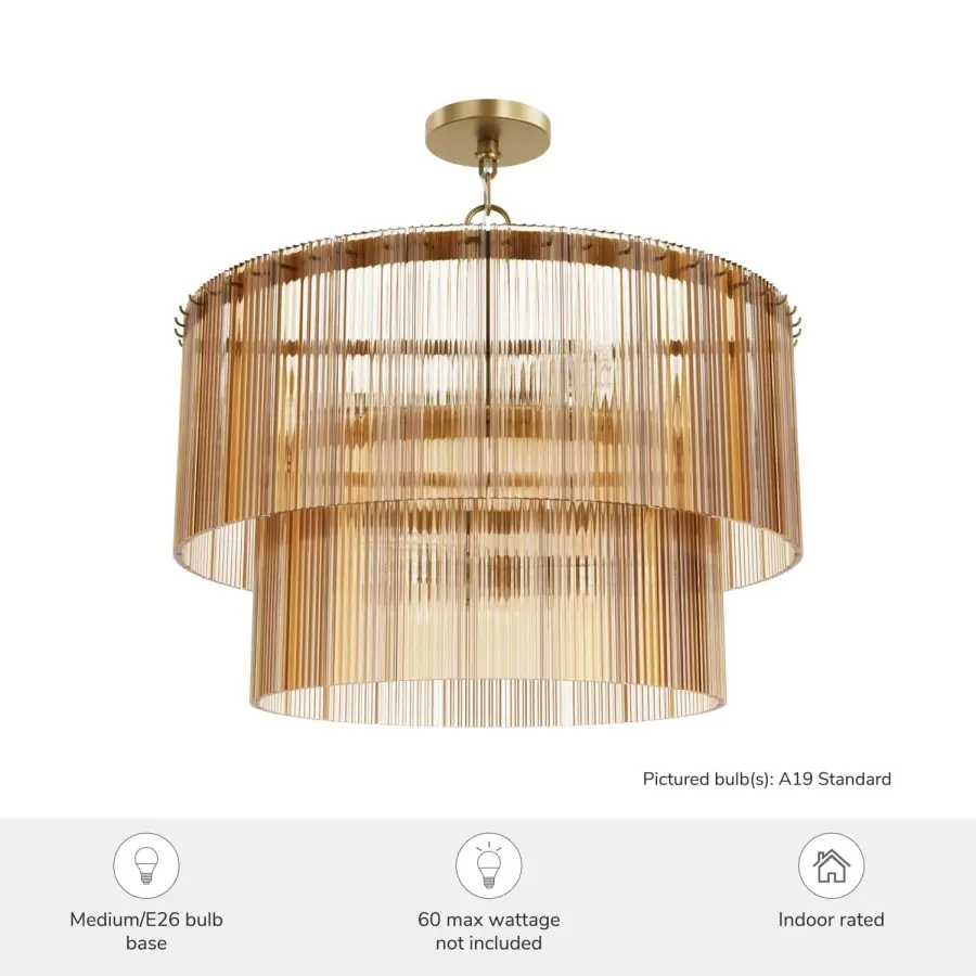 Ontario Six Light Chandelier in Matte Black - Image 7