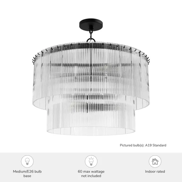 Ontario Six Light Chandelier in Matte Black - Image 8