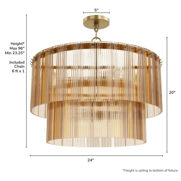Ontario Six Light Chandelier in Matte Black - Image 9