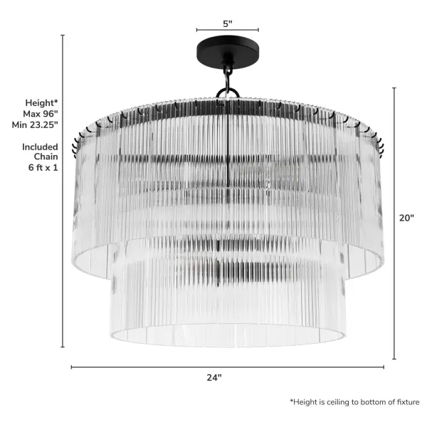 Ontario Six Light Chandelier in Matte Black - Image 10