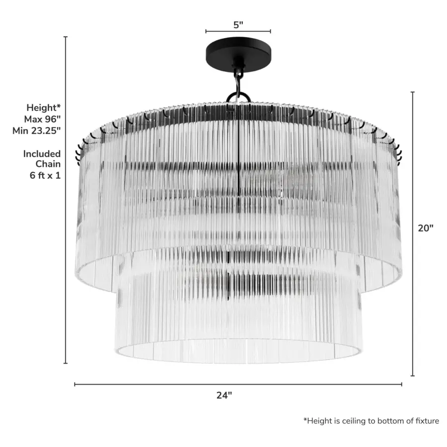 Ontario Six Light Chandelier in Matte Black - Image 10