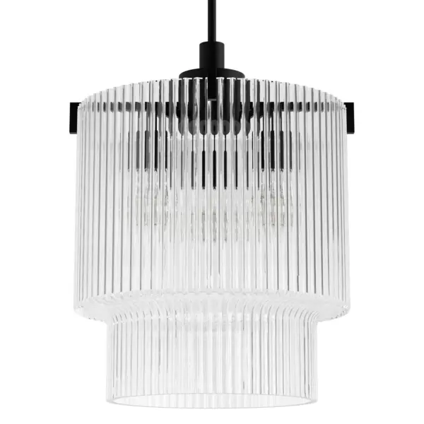 Brighten your room with classic sophistication with the Ontario 3 Light Pendant from the Jasmine Roth Collection. Featuring trending ribbed glass uniquely molded in one piece, this pendant exudes a Formal Transitional style with a classic, glam touch. Available in both clear and amber glass options, it's perfect for hanging in multiples over a kitchen island or as a stunning accent above a small table. The Ontario pendant blends timeless elegance with modern design, making it a versatile choice for any sophisticated space. Rated for Indoor use only. Requires 3 E26 Bulbs. Bulbs not included. Down Mount Only TRANSITIONAL: Light, relaxed, elegant. MADE FOR INDOORS: For use in indoor spaces like kitchens, bedrooms, living rooms, dining rooms, and entryways. BULB RECOMMENDATION: Maximum 60 W per light bulb or equivalent LED bulb. Bulbs not included. COMPACT SIZE: 17" diameter x 21" height, ideal for versatile placements. TRANSITIONAL: The transitional style celebrates natural light and a relaxed feel with smooth, blending details that create warm yet modern spaces with the best of both worlds; elegant, minimal and adaptable. TRENDING DESIGN: Features stylish ribbed glass for a modern, sophisticated look. PREMIUM MATERIALS: High-quality Clear glass or plated Amber glass that is scratch-resistant for lasting beauty. VERSATILE INSTALLATION: Perfect for hanging multiples over an island or as a standout piece above a small table. UNIQUE CRAFTSMANSHIP: Glass is uniquely molded in one seamless piece for a sleek appearance. WARRANTY: One-year limited warranty backed by the trusted experts at Hunter. - alternate view