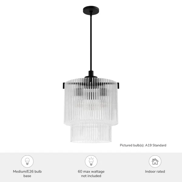 Ontario Three Light Pendant in Matte Black - Image 8