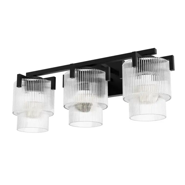 Ontario Three Light Bathroom Vanity in Matte Black - Image 12