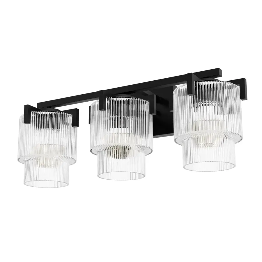 Ontario Three Light Bathroom Vanity in Matte Black - Image 12