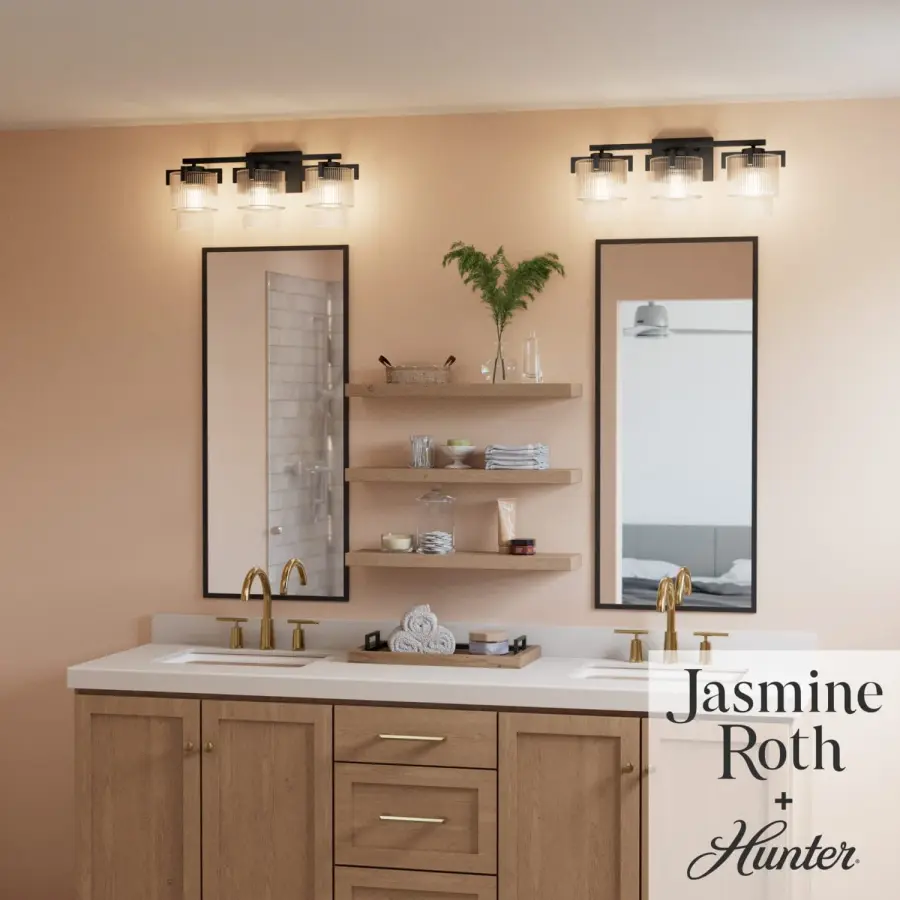 Ontario Three Light Bathroom Vanity in Matte Black - Image 3