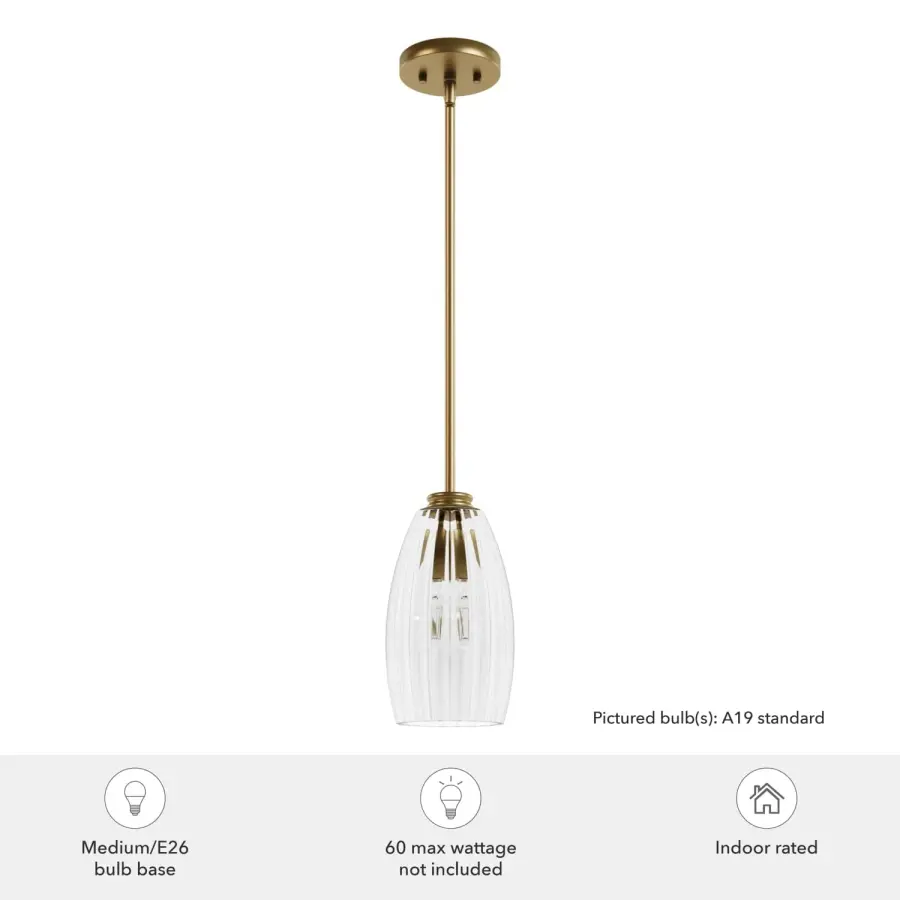 Rossmoor One Light Pendant in Luxe Gold - Image 3