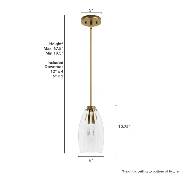 Rossmoor One Light Pendant in Luxe Gold - Image 4