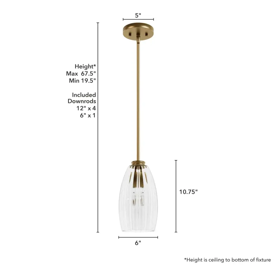 Rossmoor One Light Pendant in Luxe Gold - Image 4