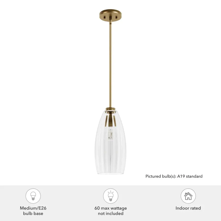 Rossmoor One Light Pendant in Luxe Gold - Image 3