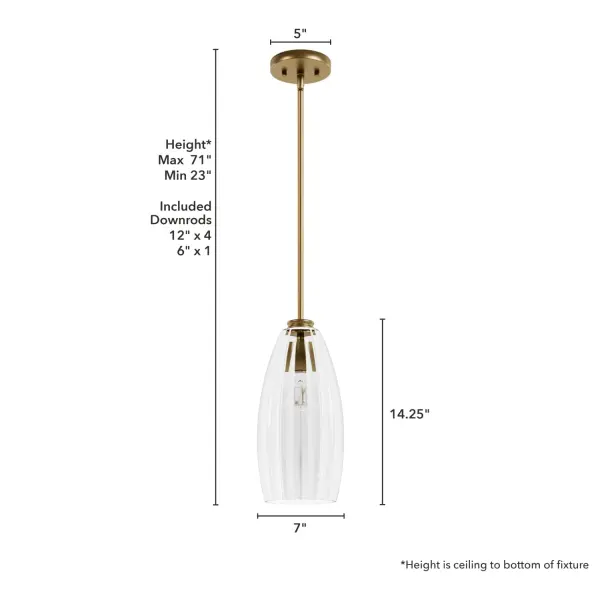 Rossmoor One Light Pendant in Luxe Gold - Image 4