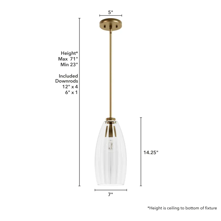 Rossmoor One Light Pendant in Luxe Gold - Image 4