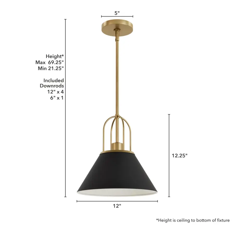 Carrington Isle One Light Pendant in Matte Black - Image 4