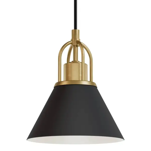 Seeking a pendant light that effortlessly blends simplicity and elegance? Discover the Carrington Isle Mini Pendant, showcasing exquisite arched details, a striking two-tone finish, and sleek, cone-shaped, metal shades. Designed in collaboration with Jasmine Roth to exude sophisticated charm, elevating any room in your abode. The Carrington Isle Collection offers an impeccable way to infuse your space with refinement. With its distinctive geometric accents and resplendent shades, this pendant is sure to leave a lasting impression on your guests. Rated for Indoor use only Requires 1 E26 Bulbs. Bulbs not included. Transitional design MADE FOR INDOORS: For use in indoor spaces like kitchens, bedrooms, living rooms, dining rooms, and entryways. BULB RECOMMENDATION: Maximum 60 W per light bulb or equivalent LED bulb. Bulbs not included. PICTURED HERE: Match our image using A19 Edison light bulbs. Bulbs not included. TRANSITIONAL: The transitional style celebrates natural light and a relaxed feel with smooth, blending details that create warm yet modern spaces with the best of both worlds; elegant, minimal and adaptable. CUSTOMIZABLE HANGING OPTIONS: With the minimum required cord, the hanging length is 9.75 inches. When using all of the included extensions, the maximum hanging length is 121.75 inches. WARRANTY: One-year limited warranty backed by the trusted experts at Hunter.