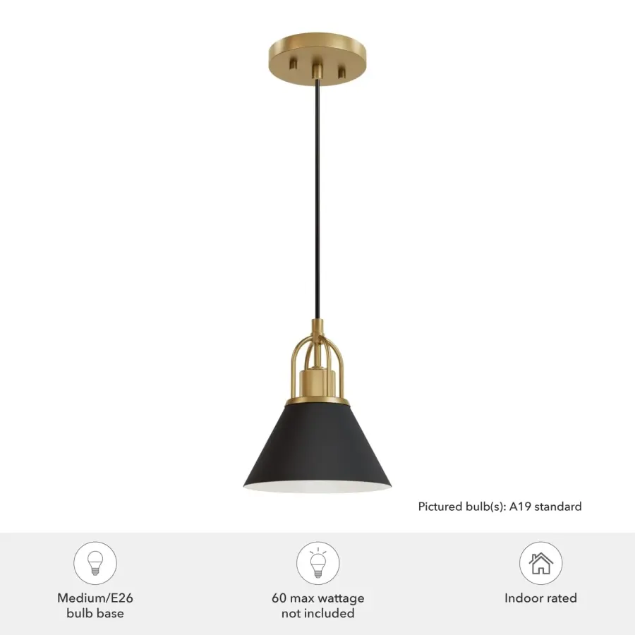 Carrington Isle One Light Pendant in Matte Black - Image 3