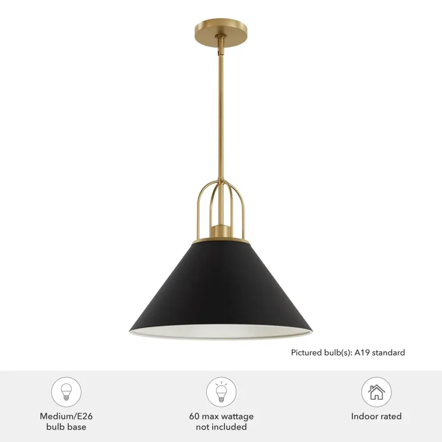 Carrington Isle One Light Pendant in Matte Black - Image 3