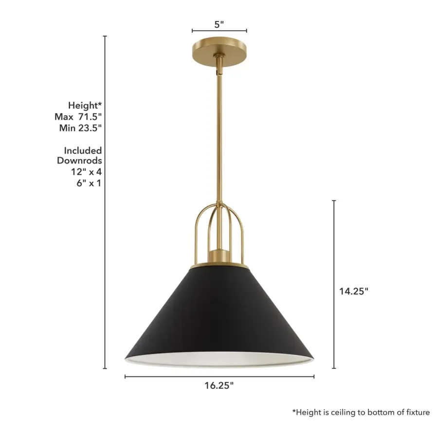 Carrington Isle One Light Pendant in Matte Black - Image 4