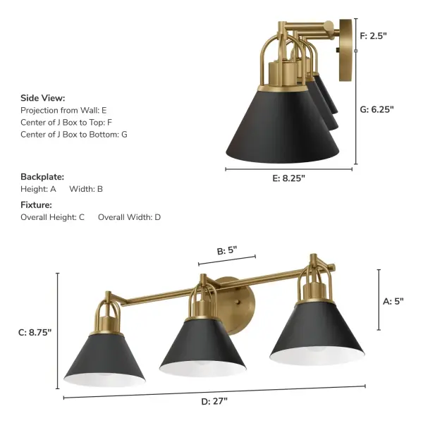 Carrington Isle Three Light Vanity in Matte Black - Image 4