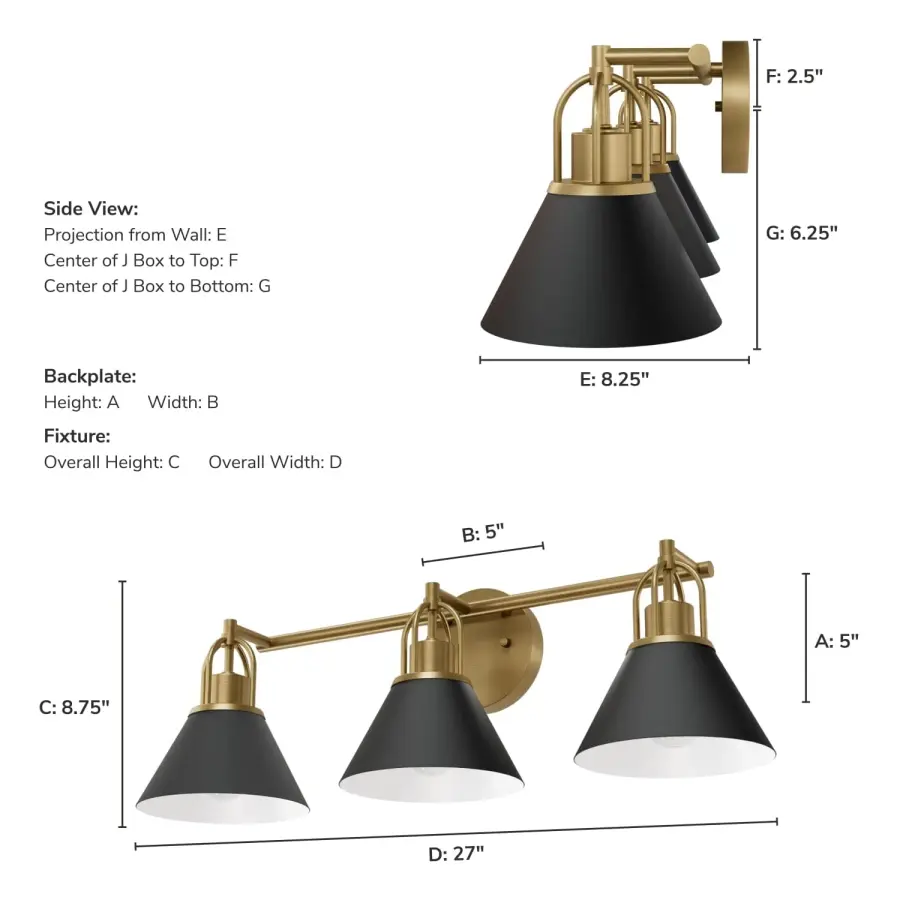 Carrington Isle Three Light Vanity in Matte Black - Image 4
