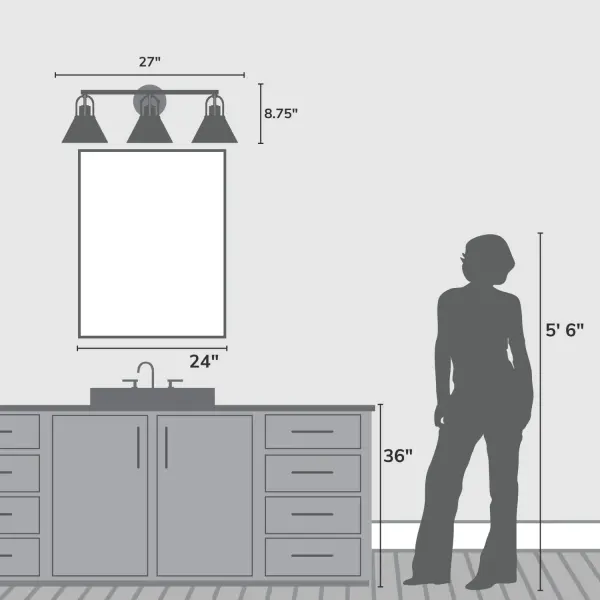 Carrington Isle Three Light Vanity in Matte Black - Image 5
