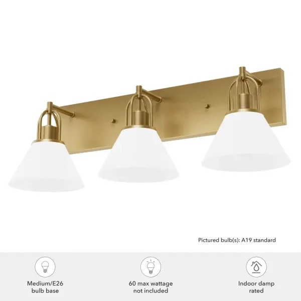 Carrington Isle 3-Light Bathroom Vanity in Luxe Gold - Image 3