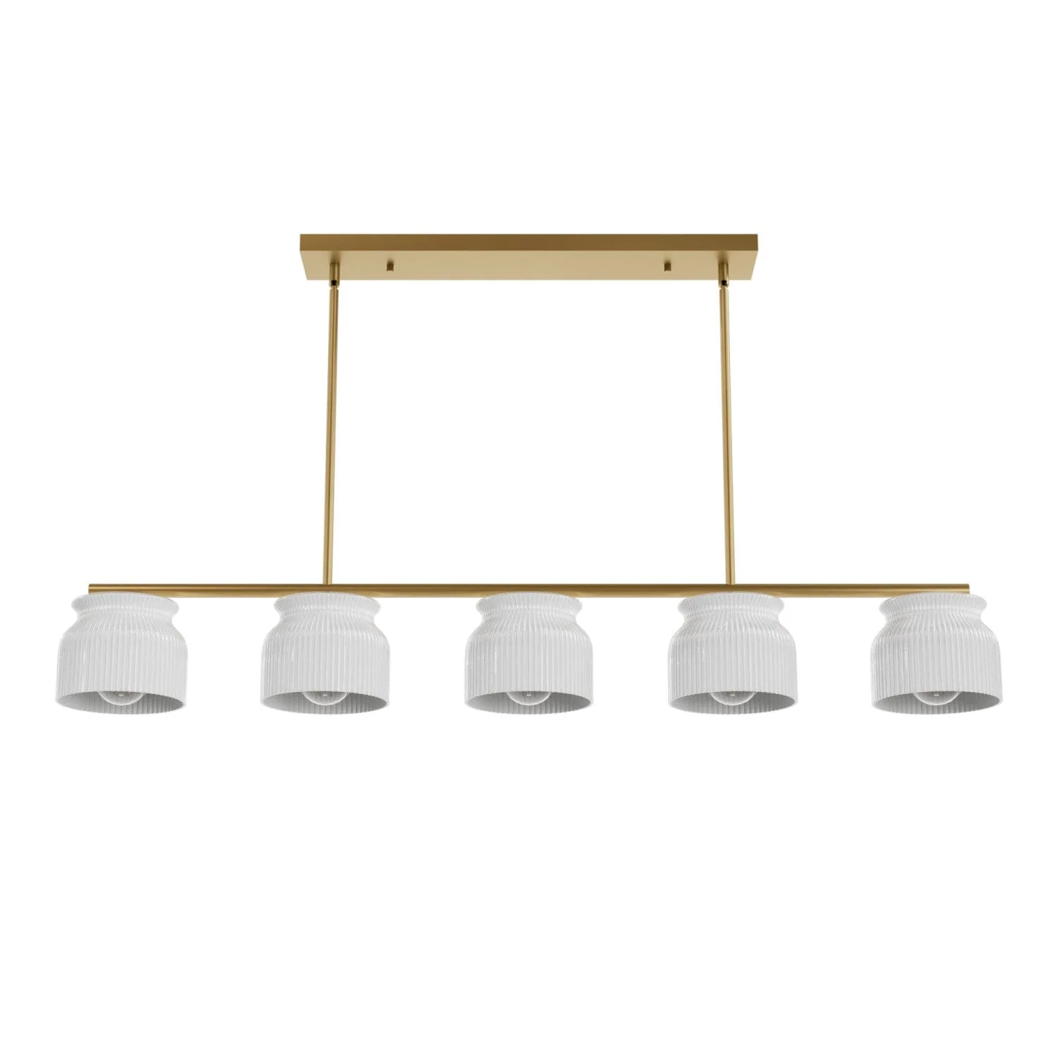Harlowe Five Light Linear Chandelier in Luxe Gold