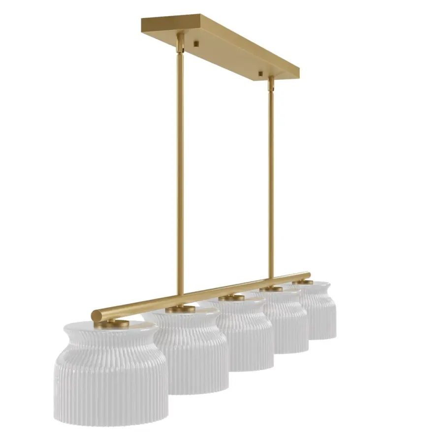 Harlowe Five Light Linear Chandelier in Luxe Gold - Image 11