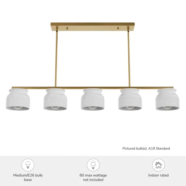 Harlowe Five Light Linear Chandelier in Luxe Gold - Image 3