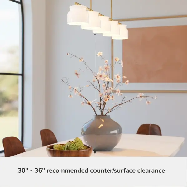Harlowe Five Light Linear Chandelier in Luxe Gold - Image 7