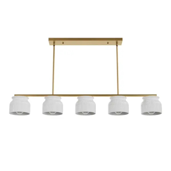 Harlowe Five Light Linear Chandelier in Luxe Gold - Image 8