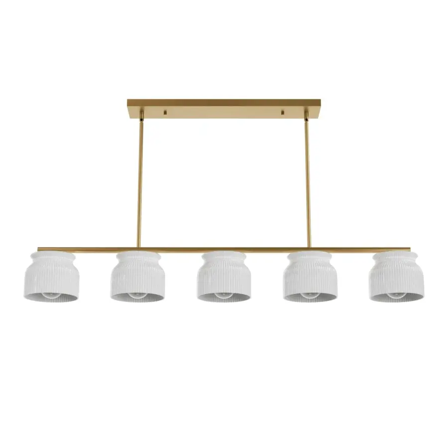 Harlowe Five Light Linear Chandelier in Luxe Gold - Image 8