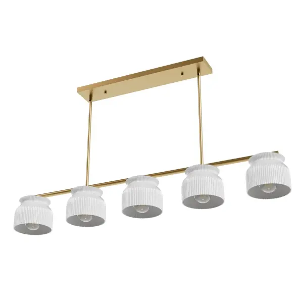 Harlowe Five Light Linear Chandelier in Luxe Gold - Image 9