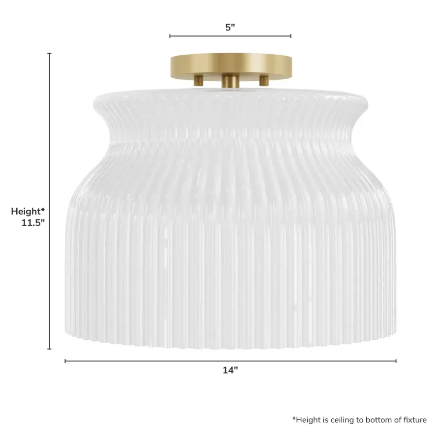 Harlowe One Light Flush Mount in Luxe Gold - Image 5