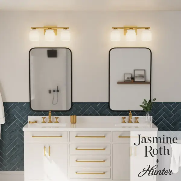 Harlowe Three Light Bathroom Vanity in Luxe Gold - Image 3