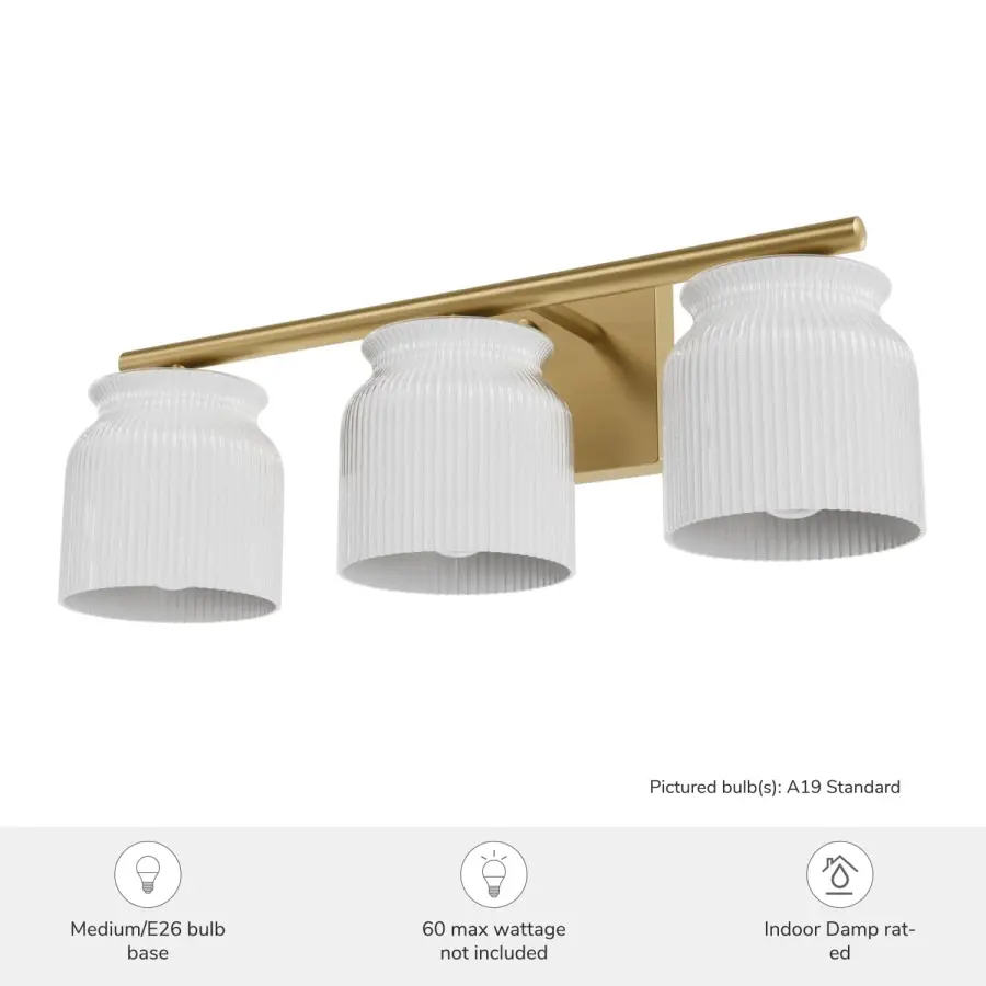 Harlowe Three Light Bathroom Vanity in Luxe Gold - Image 5