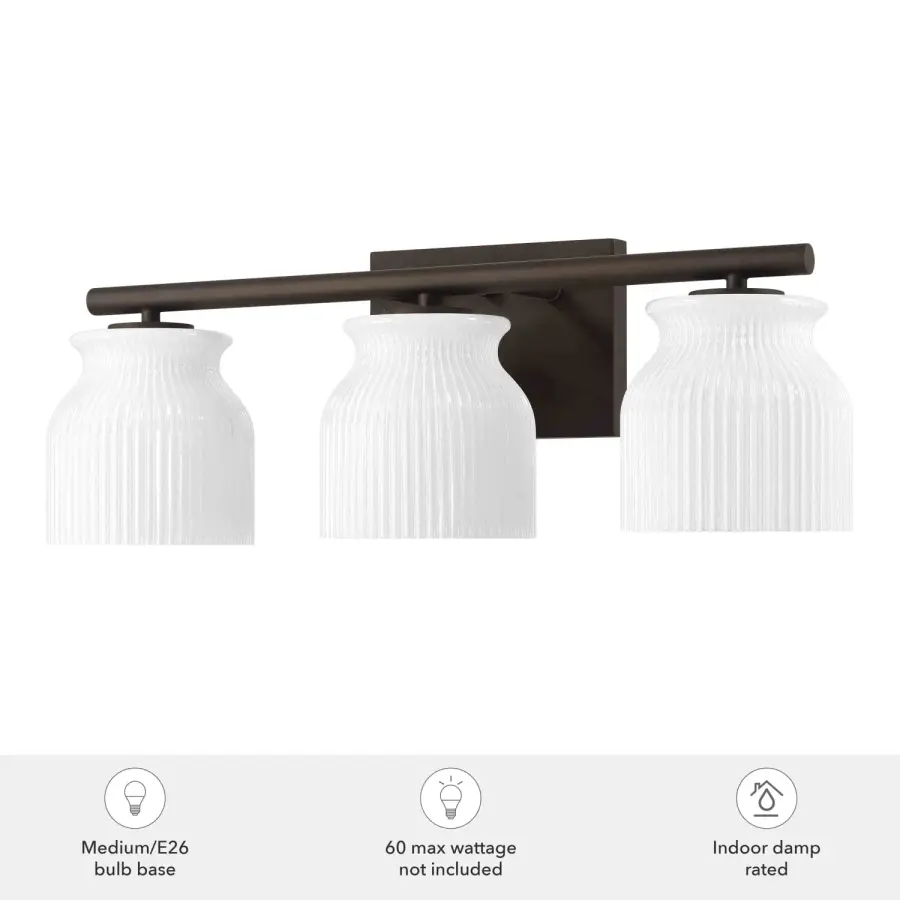 Harlowe Three Light Bathroom Vanity in Luxe Gold - Image 6