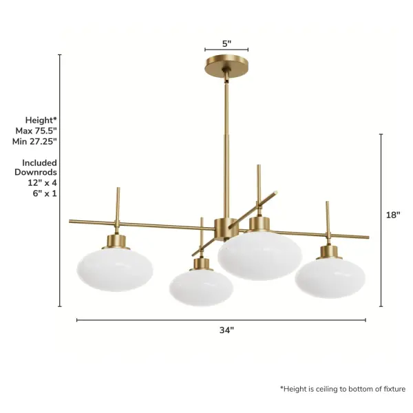 Getty Four Light Chandelier in Luxe Gold - Image 4