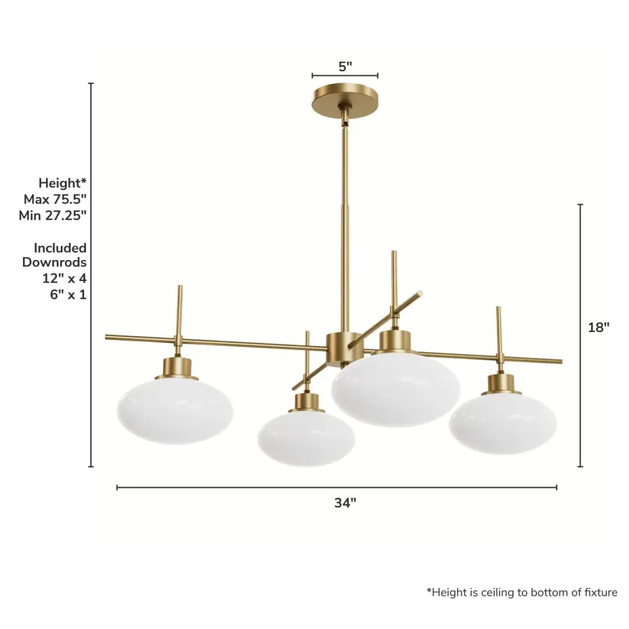 Getty Four Light Chandelier in Luxe Gold - Image 4